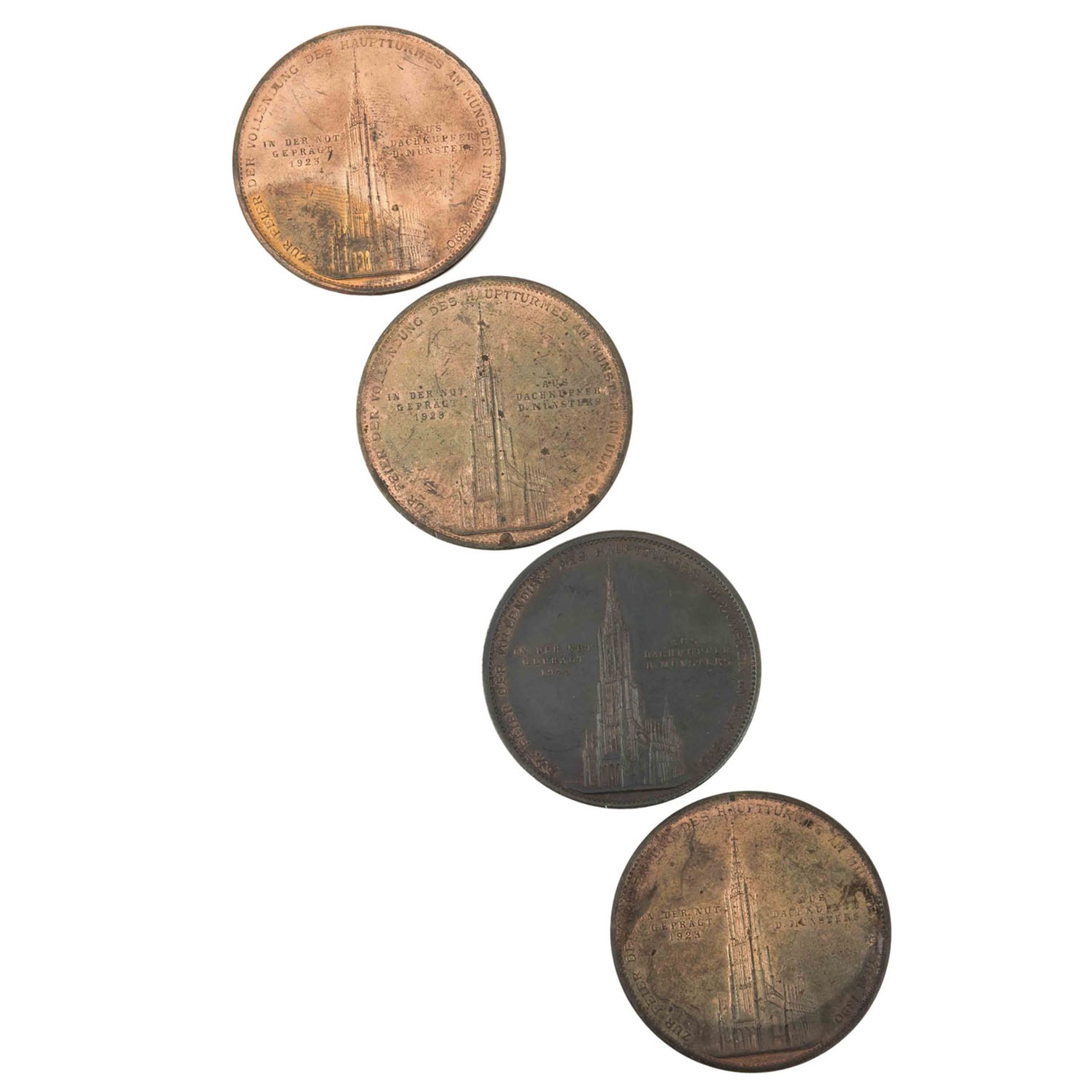 Württemberg/ Stadt Ulm - 4x Kupfermedaille 1869 - Bild 2 aus 2