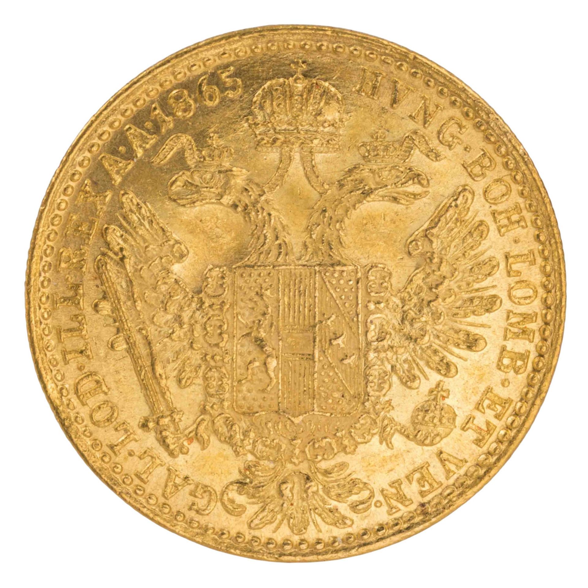 Kaiserreich Österreich /GOLD - Franz Joseph I. 1 Dukat 1865-E - Bild 2 aus 2