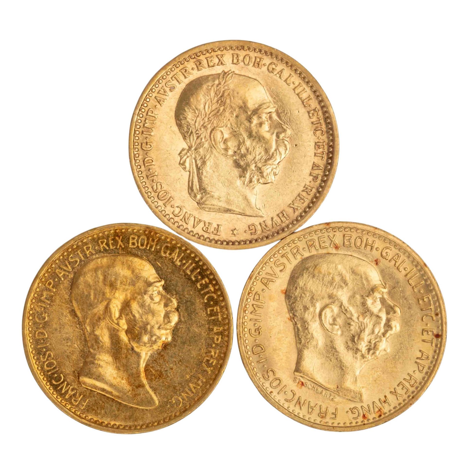 Österreich /3-tlg. Goldlot, Franz Josef I. 20 Kronen  - Bild 2 aus 3