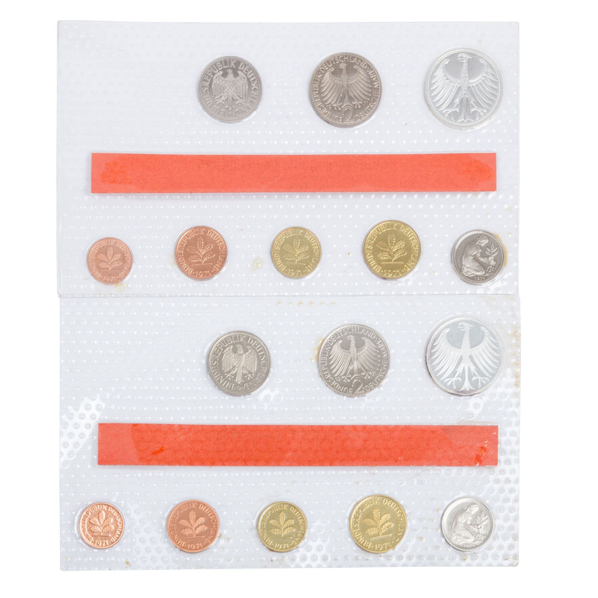 BRD - Kursmünzensätze (KMS) von 1971 D, F, 1972 D, J, 1973 D, J. 6 Stück. - Bild 5 aus 5