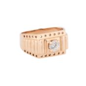 Ring mit Brillant von ca. 0,45 ct,
