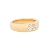 Solitärring mit Altschliffdiamant von mind. 1 ct im Kissenschliff,