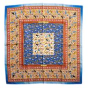 HERMÈS Seidencarré "CHASSE EN INDE",