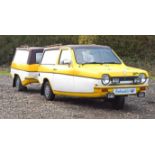1976 Reliant Robin with matching trailer. Registration number NRO 856P. Mileage: 145,550.