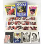 A large personal curated collection of F1 related photographs of Ayrton Senna. (qty).