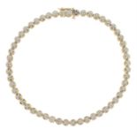 9ct gold diamond line bracelet