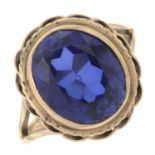 Synthetic sapphire ring