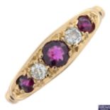 Early 20th century 18ct gold ruby & diamond ring