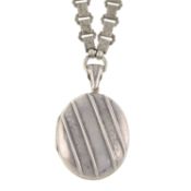 Late Victorian fancy-link chain, later locket
