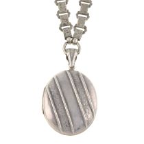 Late Victorian fancy-link chain, later locket