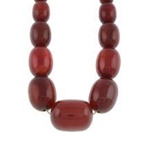 Early 20th c. graduated bakelite bead necklace