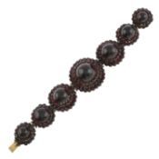 Victorian garnet cluster bracelet, AF