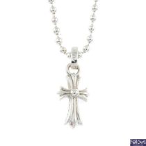 Silver cross pendant, with chain, Chrome World