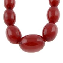 Early 20th c. graduated bakelite bead necklace
