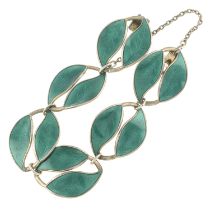 Mid 20th c. silver enamel bracelet, David Andersen