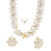 Mid 20th c. floral earrings & necklace, by Trifari