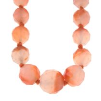 Agate faceted bead necklace