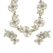 Mid 20th floral necklace & earrings, by KRAMER