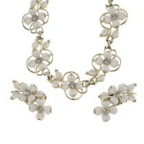 Mid 20th floral necklace & earrings, by KRAMER