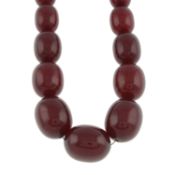 Early 20th c. graduated bakelite bead necklace