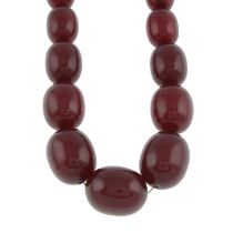 Early 20th c. graduated bakelite bead necklace