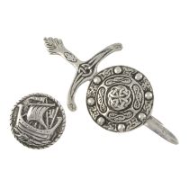 Two mid 20th c. silver Scottish brooches