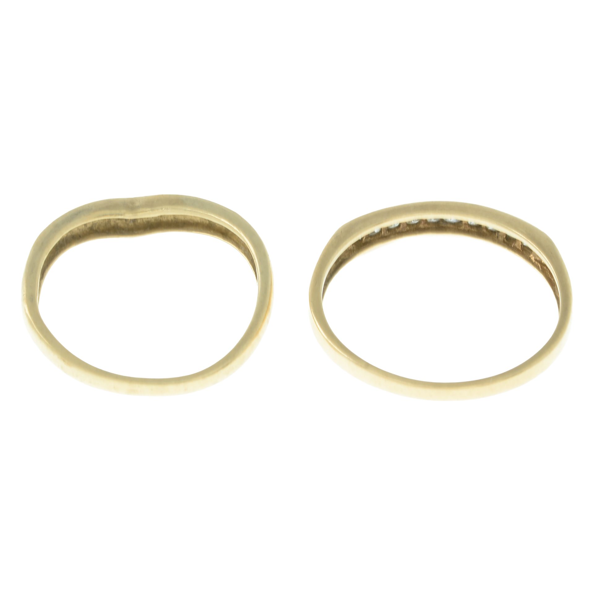 Two 9ct gold diamond half eternity rings - Image 2 of 2