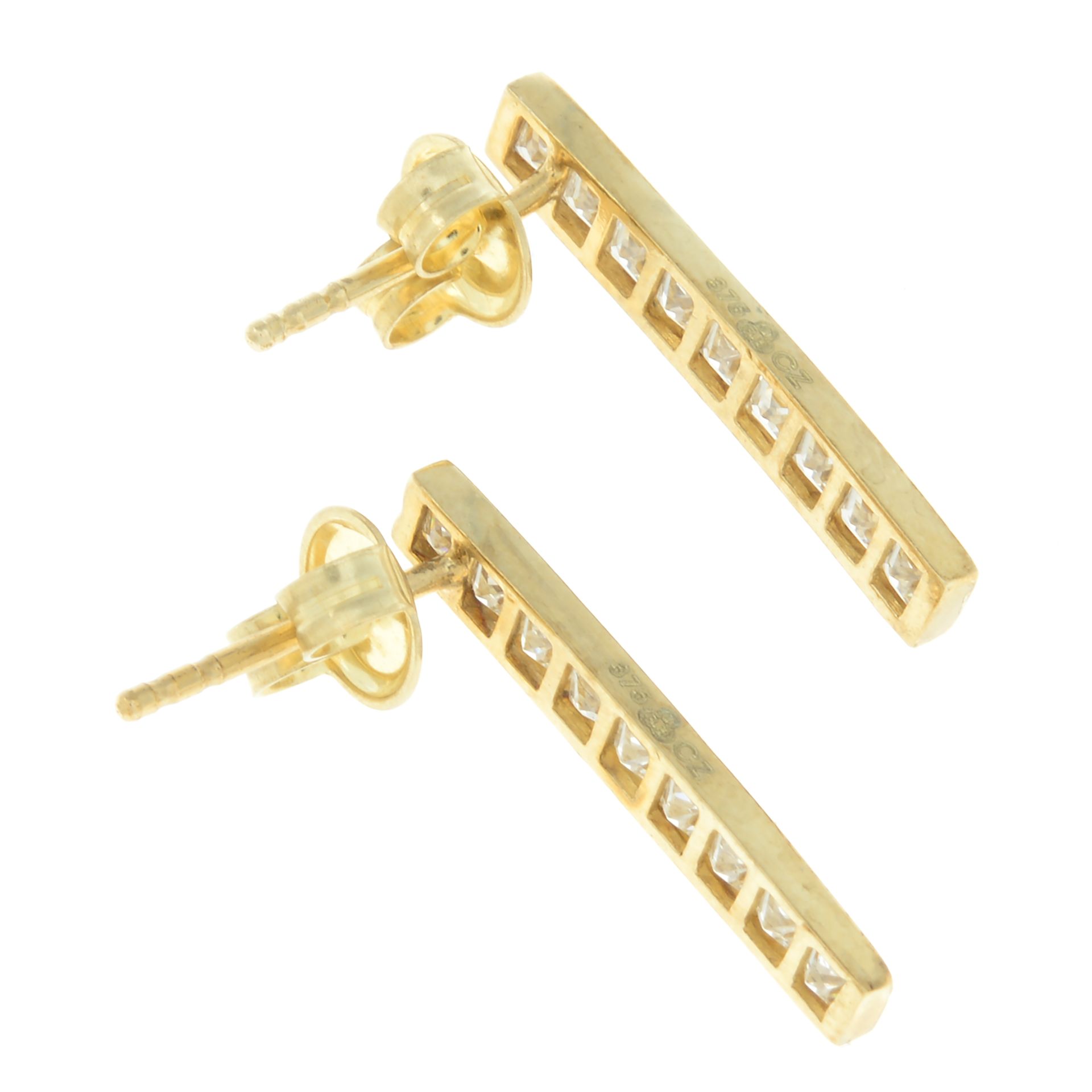 Cubic zirconia bar earrings - Image 2 of 2