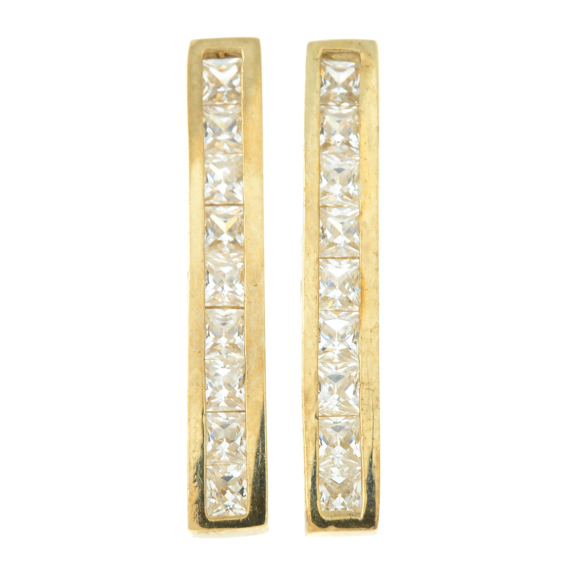 Cubic zirconia bar earrings
