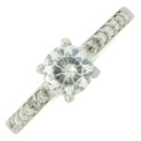 Platinum synthetic moissanite ring