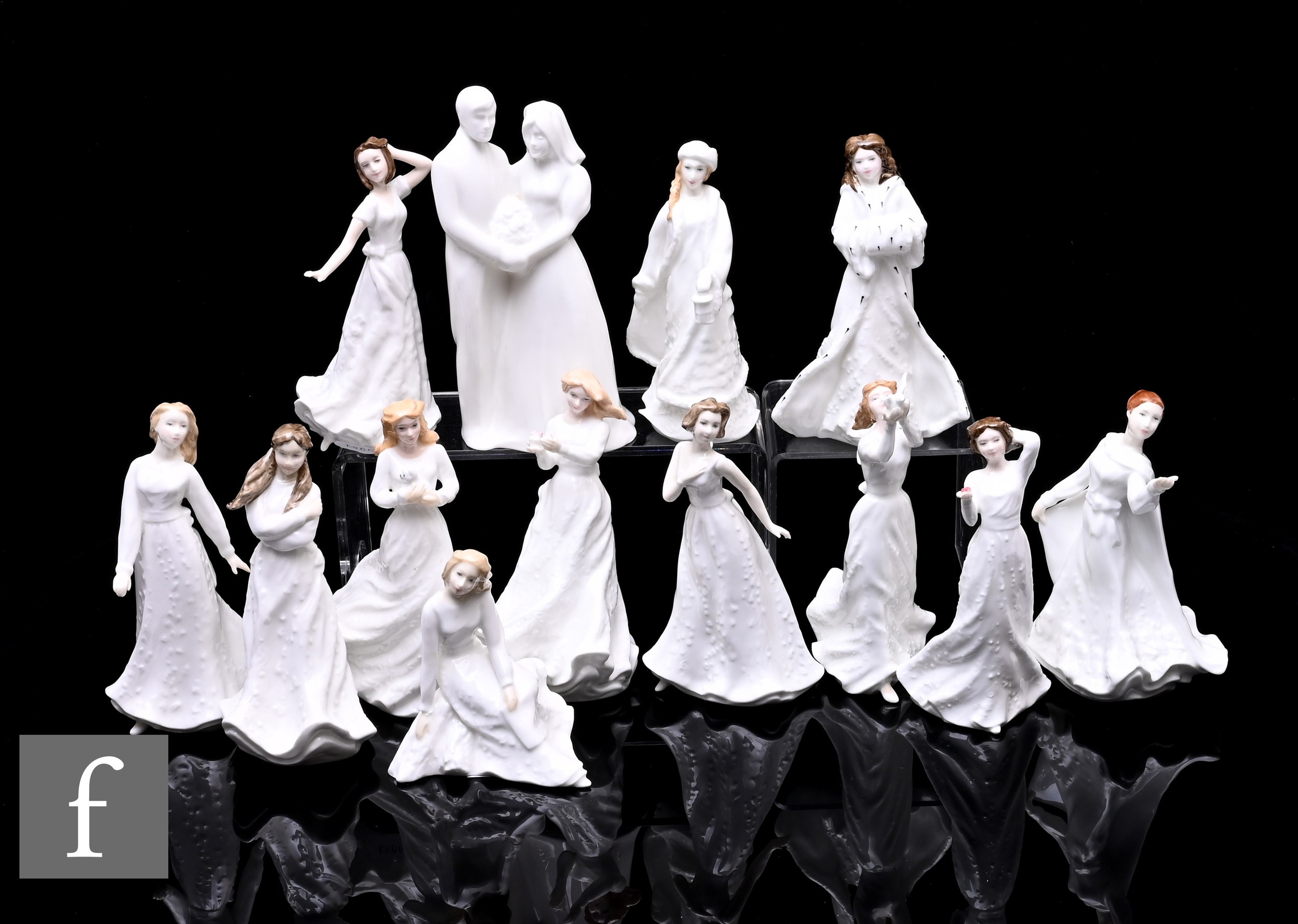 Twelve Royal Doulton figurines by Alan Maslankowski, including Collectors Club Sentiments, each