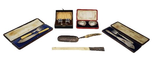 Silverware: An attractive cased pair of pierced and decorated Adams design Bon Bon Dishes, (with