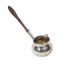 A George II silver Brandy Saucepan, London 1735, by Richard Bailey, with turned wooden handle. (1)