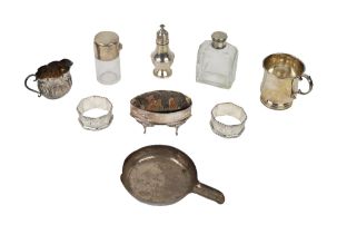 Silverware: A silver Christening Mug, by Asprey & Co. Birmingham 1946, a silver Cigar Tray by Asprey