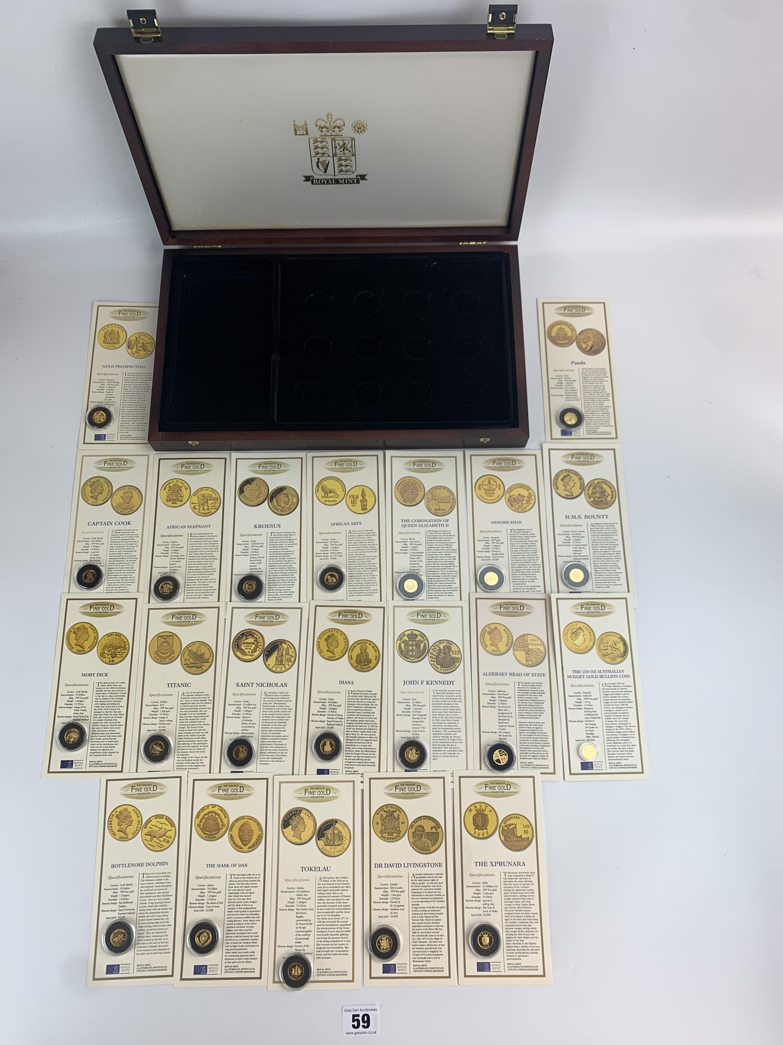 Fine Gold Collection Boxed set of Royal Mint The Precious Fine Gold Collection inc. 21 gold ...
