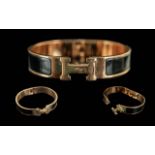 Hermes Designed Ladies Bangle with Hermes Box & Small Bag. Full Hermes Hallmarks.