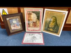 Two Religious Framed Pictures, Pope John