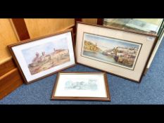 Three Framed Prints, landscape scenes.
