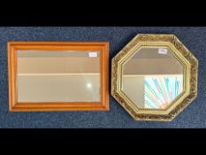 Two Small Framed Mirrors, one wooden fra