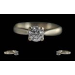 Ladies 18ct White Gold Single Stone Diam