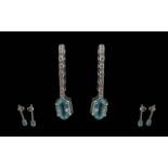 Ladies 18ct Gold Diamond and Aquamarine