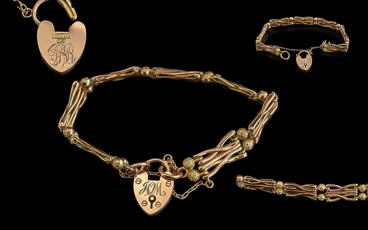 Ladies Fancy Ornate 9ct Gold Bracelet Wi