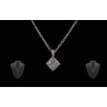 Ladies 18ct White Gold Diamond Set Penda