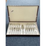 Vintage Italian Aghifug Silver Plated Decorative Canteen of Cutlery, boxed set serving six. Each