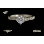 Ladies - Quality 18ct White Gold Diamond Set Dress Ring. Full Hallmark to Interior of Shank. The