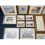 Two Bags Containing a Collection of Modern Framed Prints.