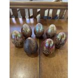 Seven Possibly Ditchfield Glassform Lamp Shades, unmarked, attractive golden orange colour.