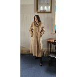 Ladies Faux Sheepskin Coat, full length, size 16, button fastening with two side pockets. Beige with