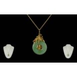 Ladies - Pleasing 9ct Gold Mounted Circu