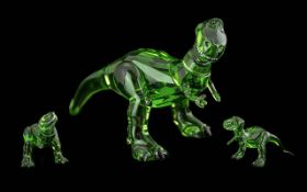 Swarovski Disney Cut Crystal Coloured Figure Pixar Dinosaur, green colourway, No. 5492734. With